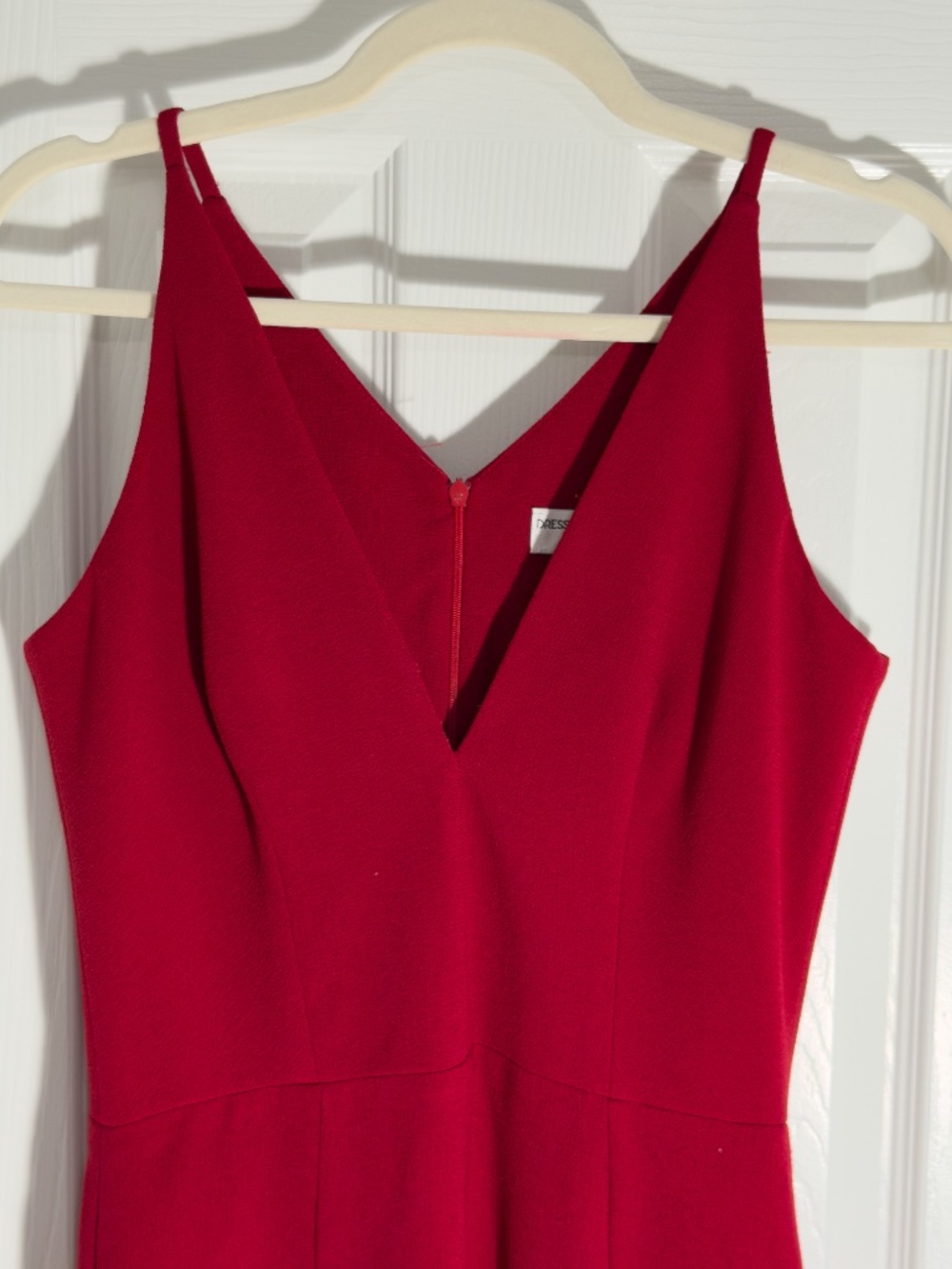 Dress The Population, Bridal, Iris Slit Crepe Gown, Red - Picture 3 of 7